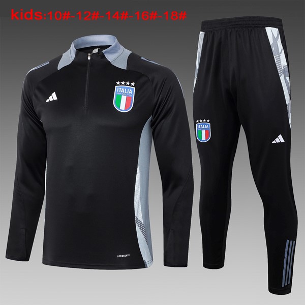 Kinder Sweatshirts Italien 2024-2025 Schwarz Grau 3